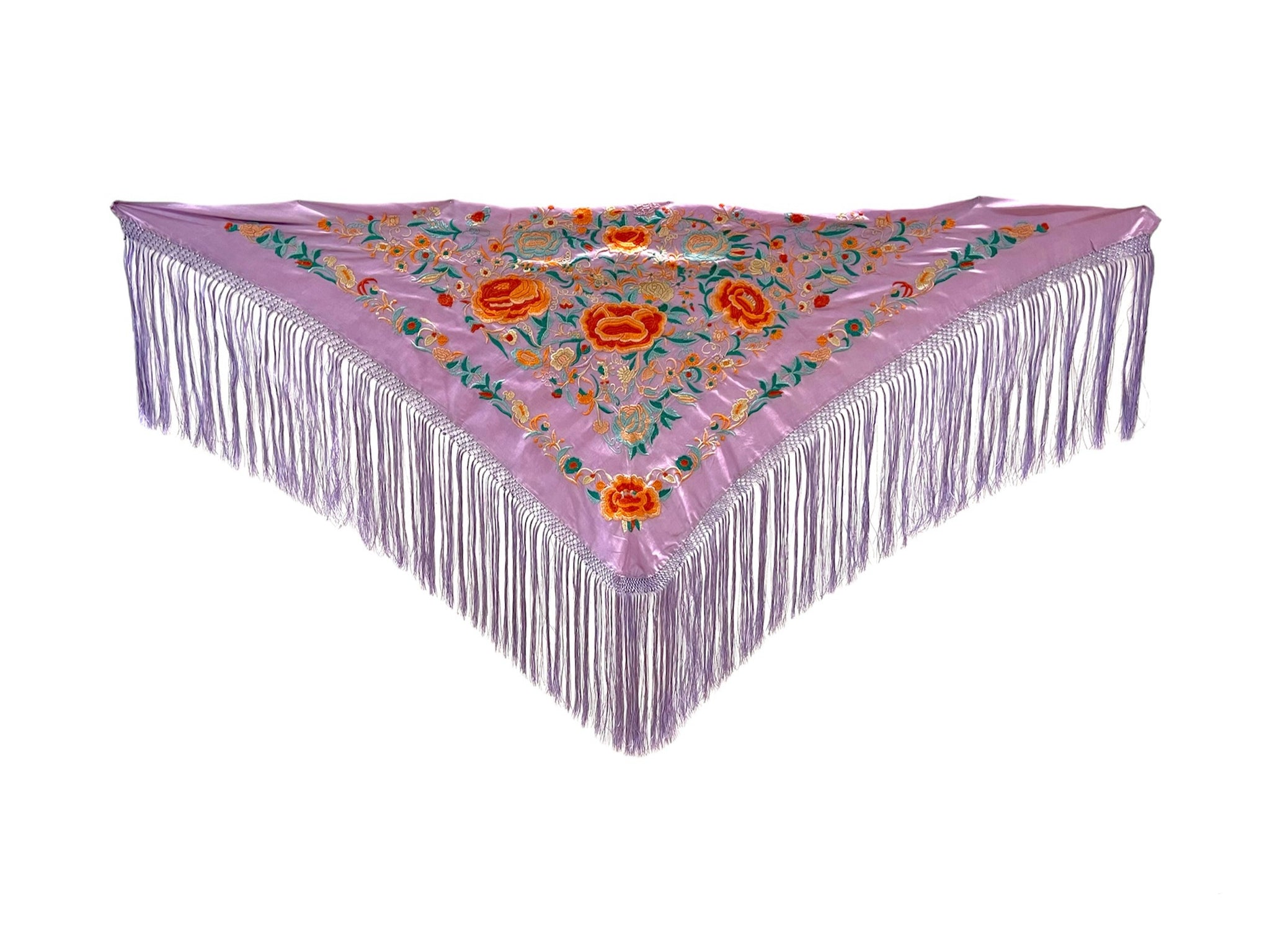 Mantón Lila Bordado Coral