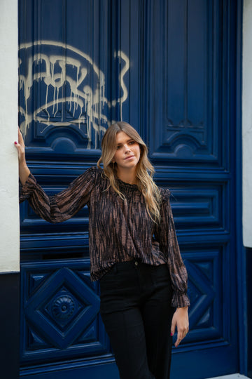 Blusa Estampada Marrón