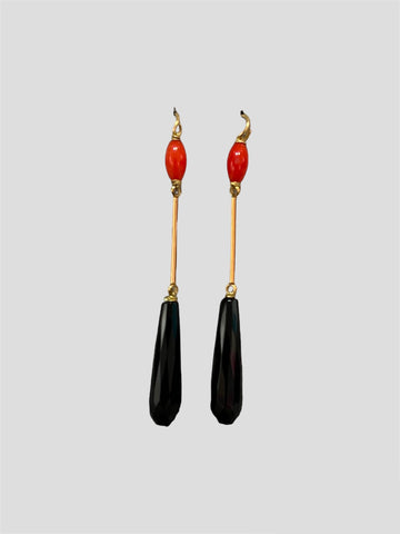 Pendientes Coral y Ónix